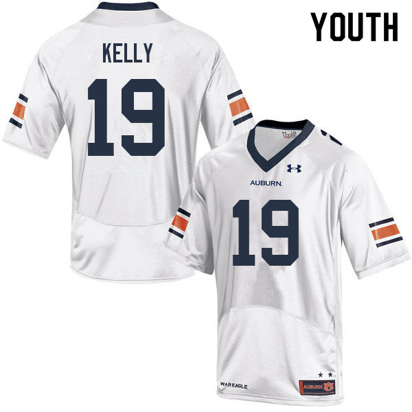 Auburn Tigers Youth Omari Kelly #19 White Under Armour Stitched College 2022 NCAA Authentic Football Jersey KTZ6774GF